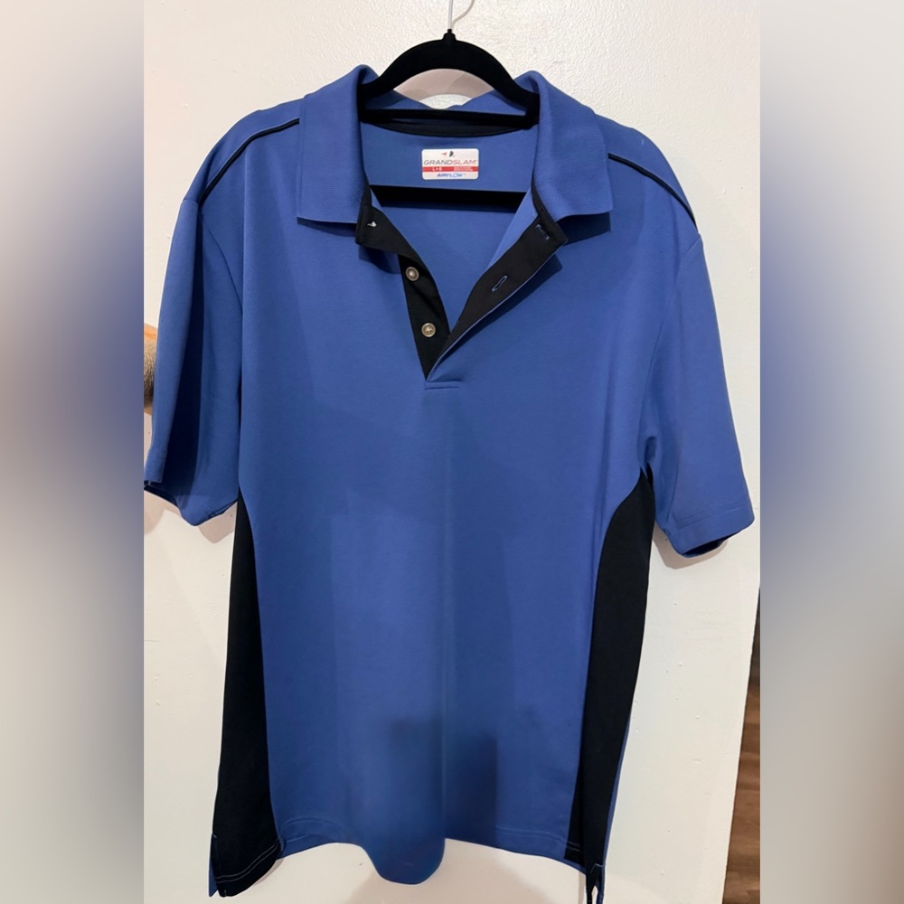Grand Slam Men's Polo Shirt in Blue and Black